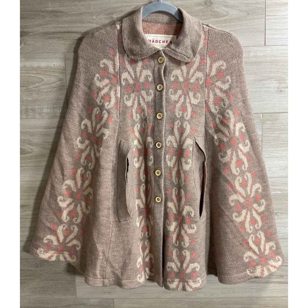 Anthropologie Flowering Pompona Cape Sweater Coat Cardigan Madchen S